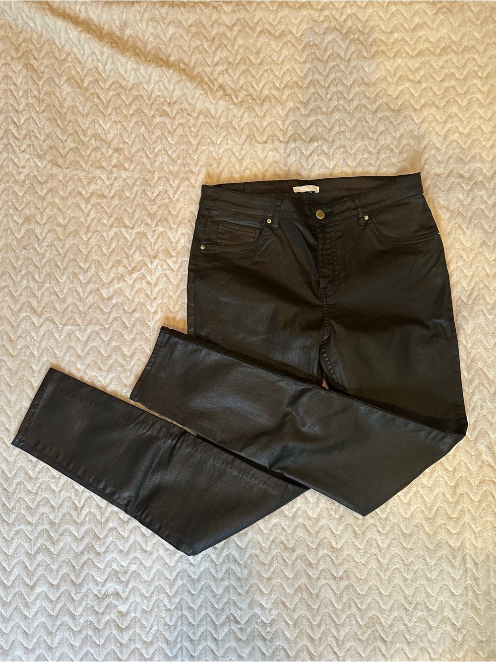 Black Coated Women's Jeans - Classic High-Rise Style